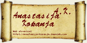 Anastasija Kopanja vizit kartica